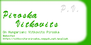 piroska vitkovits business card